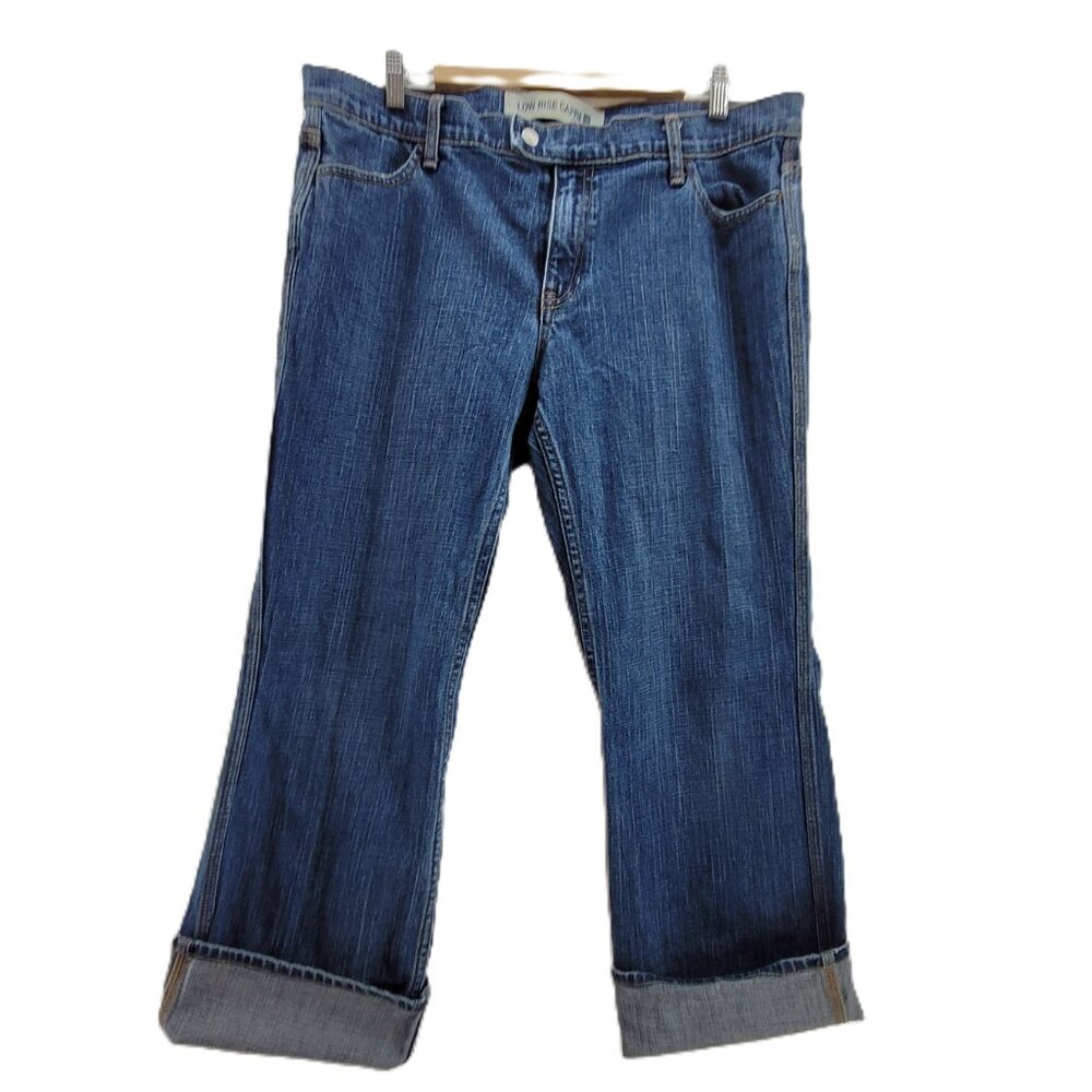Y2K Gap Jean Capris Women's 16 Blue Denim Low Rise Cropped Roll Cuff or Don't